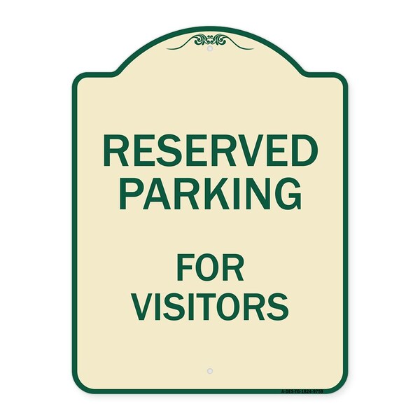 Signmission Designer Series-Reserved Parking For Visitors Tan & Green, 24" x 18", TG-1824-9759 A-DES-TG-1824-9759 - main